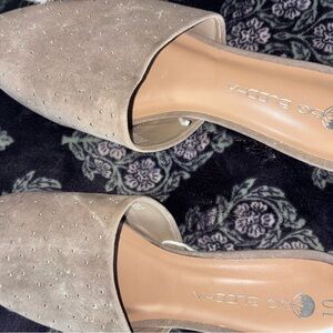 Big Buddha Tan/Pinkish Mules with Studded Detail